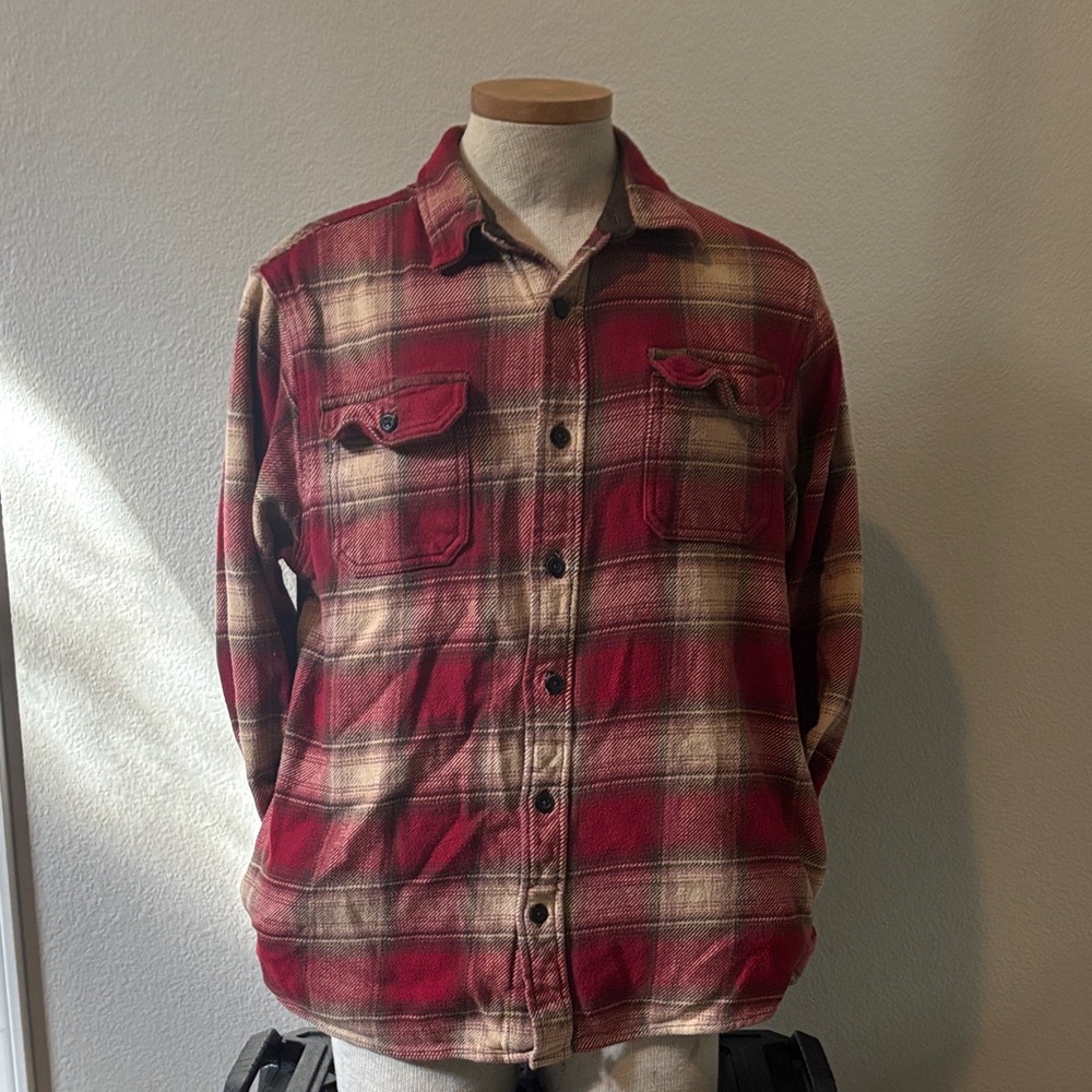 Orvis Red and Tan Plaid Men's Shirt